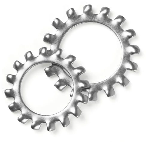 FOMGIIN Rondelle Dentellate Esterne di Bloccaggio a Stella M14 x 24mm, 10 Pezzi Dente Rondella di Bloccaggio in Acciaio Inossidabile 304, Rondella di Sicurezza, Rondelle Dentate Esterne Seghettate