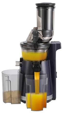 Susoso Automatischer, 800ml Fruchtsaftpresse mit Transparenter Tresterabscheider Entsafter Dual-Port-Design Slow Juicer für die Herstellung von Gemüse- und Fruchtsäften 22.9x20.1x49.7cm Dunkelblau
