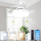 Jobfun Retractable Ceiling Fan with Lights, 4 Speed Ceiling Fans with Lights and Remote, 3 Colors 3000K-6000K Dimmable Socket Fan Light, E27 Base Screw in Ceiling Fan Light for Bedroom