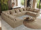 MKS MEBLE Sofa U-Form, Wohnlandschaft, Couch, Ecksofa, Couchgranitur, Polsterecke, Big Sofa XXL, Polstergarnitur - Verso U 9M - Beige Plüsch