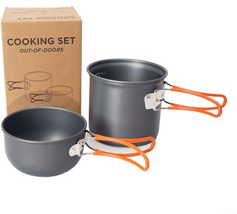 Camping-Topf-Set mit faltbarem Griff, perfekt für Outdoor-Kochbegeisterte, leicht zu tragen und zu reinigen