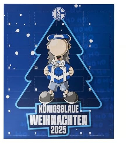Schalke 04 Adventskalender 2025 | 24 Türchen mit Schokolade | Fan-Design mit Erwin | 192 g