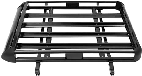 Aluminiumlegierung Gepäckträger Auto Dachgepäckträger Korbschienen Gestell Universal Dachträger Dach Gepäckkorb Dachträger Korb Dach Gepäckträger Gepäck Korb für SUV, Schwarz