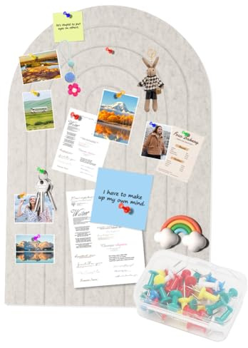 Große Filz Pinnwand Selbstklebend, 60x40cm Filzpinnwand 1 cm Dicke Dekorative Pinnwand aus Filz, Vision Board Ohne Bohren Faltbare Fototafel Memo Board Felt Bulletin Board für Büro,Schule,Kinderzimmer
