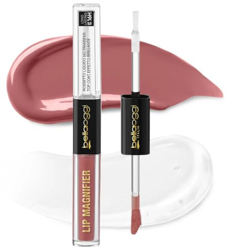 bellaoggi LIP MAGNIFIER - Flüssiger Lippenstift, langer Halt, 2 Step-DUSTY Rose, 4,7 ml