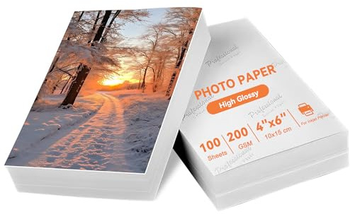 XiaoLidm 100 Blatt Fotopapier 10x15 cm, 200g/m² Inkjet Hochglänzend Fotopapier, Photo Paper für Tintenstrahldrucker