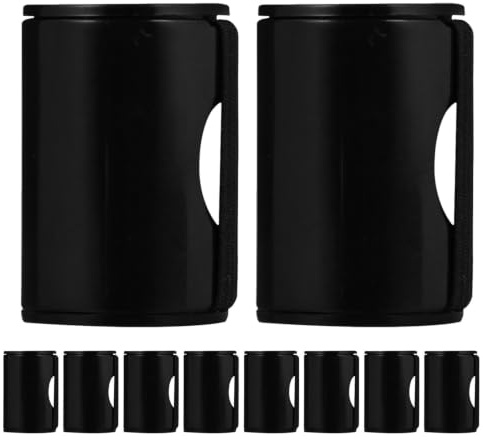 GATHINESS 10pcs Black Finger Shaker Percussion Instruments for Ukulele Guitar Mandolin Banjo with Dynamic Sound and Portable Metal Plastic Design for Live Performances and Rhythm Practice