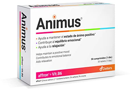 DEITERS - Animus 30 Comprimidos, Complemento Alimenticio, Pastillas para el Ánimo, Pastillas Naturales para Ansiedad, para Equilibrio Emocional y Relajación, con Vitamina B6 y Affron, Multivitaminas