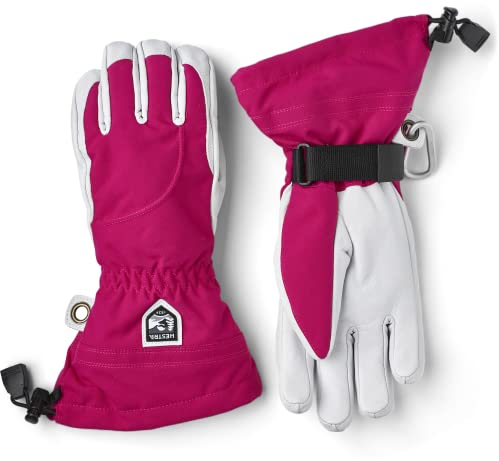 HESTRA Damen Heli Ski Handschuhe, Fuchsia-Offwhite, EU 7