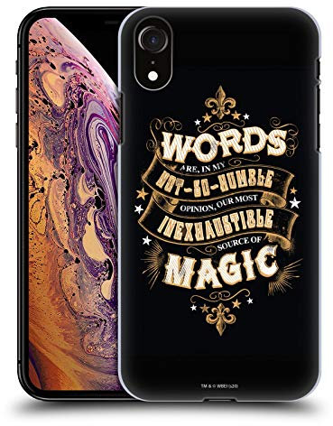 Head Case Designs Officially Licensed Harry Potter Words Magic Dumbledore Quote Deathly Hallows XIV Hard Back Case Compatible With Apple iPhone XR