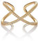 namana Bague Croisée pour Femme. Bague Or Large pour Femme sertie de Zircons. Bagues Créateur pour Femmes avec des Pierres en Oxydes de Zirconium. Bague Or Reglable pour Femme