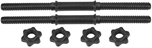 2 Pezzi Barre Manubrio con Spinlock, Set Palestra Home Training Manubri Bar, Barre Ginniche Palestra, Manubri Standard con Anelli di Bloccaggio per Pesi, per Palestra e Casa, 45x2,4 cm