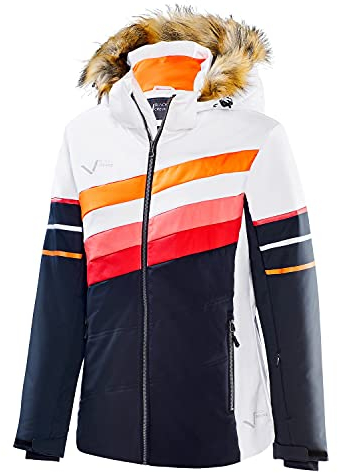 Black Crevice Damen Skijacke, weiß/schwarz, 40
