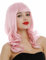 WIG ME UP - 3001-T2333 Perücke Damen lang Locken wellig Pony Cosplay helles Rosa