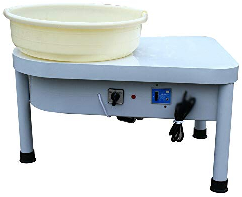OUKANING Elektrische Töpferscheibe Maschine mit Fußpedal - Keramikmaschine Töpferscheibe Formmaschine 25cm Keramik Tonformwerkzeug Maschine Pottery Wheel Ceramic Machine für Töpferarbeiten