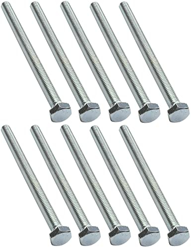 AERZETIX - C47295 - Set di 10 Bulloni M5x70 - testa esagonale - Ø5x70mm - DIN 933 - classe 8.8 - acciaio zincato - fai da te - strumento di montaggio/ferramenta