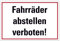 Schild Fahrräder abstellen verboten 20cm x 30cm hergestellt aus robustem PVC stoß und kratzfest Hinweisschild Fahrräder abstellen verboten! mit UV-Schutz