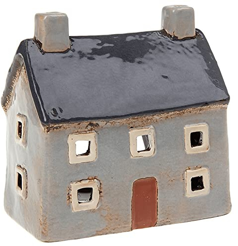 Shudehill Giftware Joe Davies Village Pottery Croft House Tealight Holder - Grey 320040