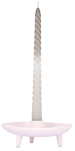 pajoma Stabkerze gedreht 4er-Set, Premium Qualität | Brenndauer 5 Stunden (Beige & Grau)