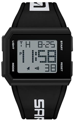 ADSBIAOYE Square Mens Digital Watch Outdoor Sports Multi-Function Watch LED Waterproof Chronograph Electronic Watches, black, Business, leisure, outdoor sports, tourism and adventure