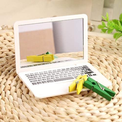 Creative Portable Travel Mirror, Folding Laptop Makeup Mirror Carry-on Mini Makeup Mirror for Handbag/Pocket