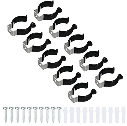 sourcing map 10Stk. T8 U Clips Halter Halterung LED Glühbirne Schwarz | Montagehalterung, LED Schlauch Befestigungsklemmen, Lichtschlauch-Montageclips