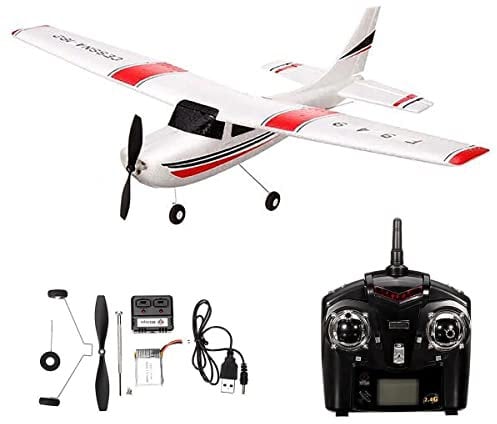 efaso RC Flugzeug F949S Cessna 3-Kanal Ferngesteuertes Flugzeug Robustes EPO-Material Version2022 mit Gyroskope Zusatzpropeller 2,4 GHz Segelflugzeug RTF