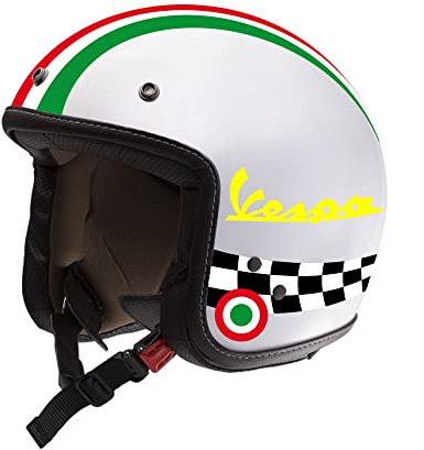 Adesivi per Casco Kit VESPA - Nero Rosso Blu Giallo Arancione Bianco - Strisce Italia Cerchio Bandiera Scacchi Helmet VINILE LUCIDO HD (Giallo)