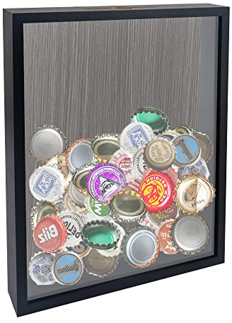 GraduationMall 28x35cm 3D Bilderrahmen für Tickets Shadow Box mit Slot,Rahmen zum Befüllen Speicherbox Weinkorken Muscheln Geschenke Vitrine Schwarz