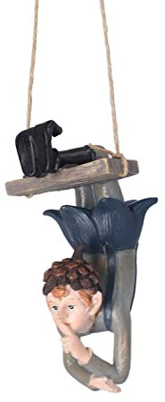 Hängende Elfen-Gartenstatue, Harz-Schaukel-Gartentiere, Umgekehrte Elfen-Gartenstatue, Umgedreht, Niedliche Schaukel, Waldfee-Figur für Garten-Hinterhof-Dekoration