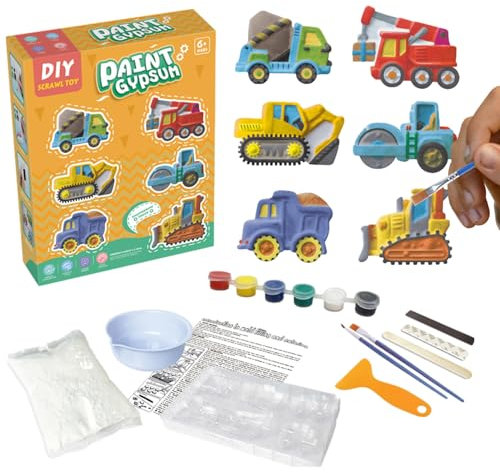 Anulely Kids Painting Set, Plaster Painting Set, Figure Paint Kit, Creative Arts and Crafts Toys, Learn Color Combinations Family Craft Kit for Kids