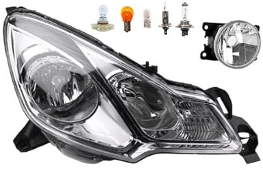 Johns, Scheinwerfer Halogen Front Haupt passend für Citroen C3 DS3 11/09- H7 H1 Rechts + Nebelscheinwerfer + Leuchtmittel