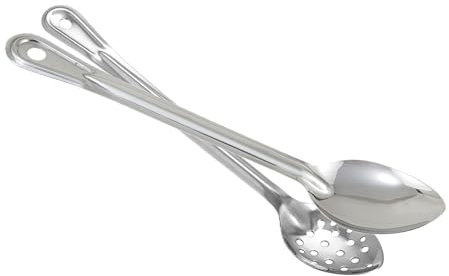 Winco-Stainless Steel Solid Basting Spoon & Perforated Basting Spoon - 15 Inch