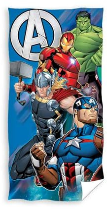 damaloo Kinder Handtuch groß aus Baumwolle passend für Avengers Fans - Badetuch für Jungen, Mädchen & Erwachsene - XXL Duschtuch 70x140