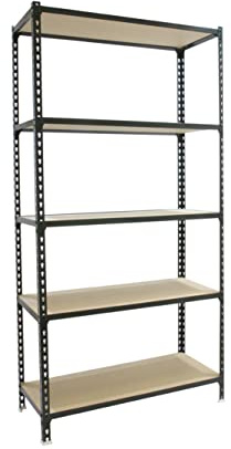 PROREGAL Schwerlastregal Big MULI | HxBxT 200x120x40cm | 5 Fachböden | Fachlast 200kg | Anthrazit | Lagerregal Werkstattregal | Standregal Lagerregal