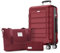 SHOWKOO Koffer Groß Hartschale Leicht ABS+PC Erweiterbar Reisekoffer Haltbar Handgepäck Sets 4 Rollen TSA-Schloss mit 1 Reisetasche und 1 Kulturtasche, XL -Rot
