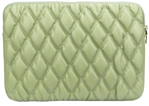 ZhaoCo Bouffi Housse pour MacBook Air/MacBook Pro de 13-14 Pouces, Léger et Souple Pochette Protection avec Poche pour Ordinateurs Portables et Tablettes - Vert