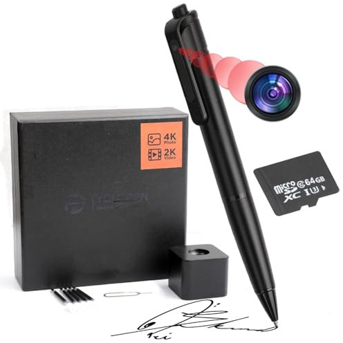 WatchfuVision 4K-Überwachungskamera, 64 GB HD Camera mit Bildaufnahme,tragbare Taschenkamera