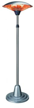 KEMPER - Parasol Chauffant Electrique 2000W Chauffage Extérieur Infrarouges Mat téléscopique Hauteur réglable 1.80 à 2.10m