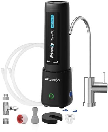 Waterdrop UL12B Sistema de Filtración de Agua Bajo el Fregadero Con Grifo, No Requiere Perforación, Fácil Instalación, Reduce PFAS, Plomo, Cloro, Mal Sabor y Olor, 11000 Galones