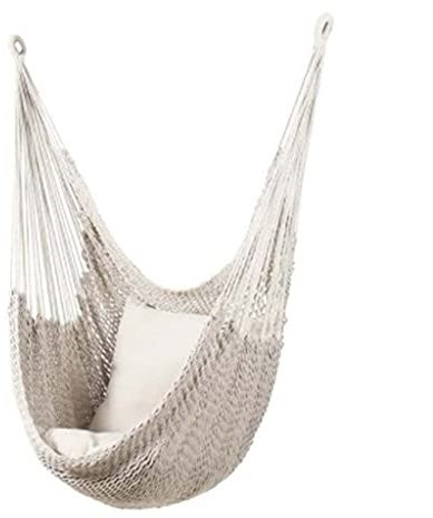 Hanging Hammock Chair Swing for Indoor Outdoor Woven Rope Net Seat for Patio Garden Furniture Decor Yard Bedroom Porch Decoration