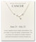 Philip Jones Cancer Star Sign Zodiac Constellation Necklace and Quote Card with Zircondia® Crystals