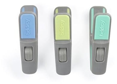 Beldray 24 pinzas de agarre definitivo: agarre de goma seguro, pinzas de tendedero, clip de ropa resistente al viento, hecho de plástico reciclado, agarre antideslizante para ropa, diseño antitorsión,