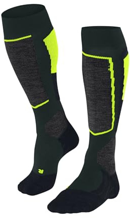 FALKE Herren Skisocken SK2 Intermediate M Kh Wolle Funktionsmaterial warm dick 1 Paar, Grün Holly 7385, 44-45
