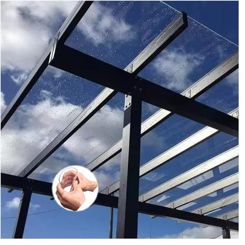YHKJLYH Polycarbonate Sheet Plastic Roof Panels UV Protection Rainproof Clear Pergola Canopy Cover Easy To Cut And Bend