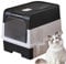 Jubilofex Bac à litière pour chat - Pour grands chats - Avec pelle, couvercle, pliable, légère et fonction passoire pour coin