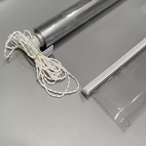 Transparente PVC-Fensterrollos, wasserdicht, staubdicht, Seitenzug-Rollos für Hotels und Büros, regenfeste Kunststoff-Trennwand, 105 cm x 180 cm
