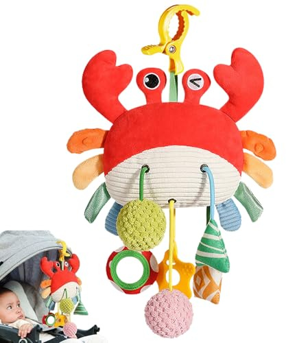Sumneo Greifspielzeug für Kinderwagen | Baby Spielzeug 0-18 Monate mit Beißring & Geräuschen | Greifen, Beißen, Entdecken | Für Neugeborene, Jungen & Mädchen | Geschenkidee