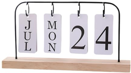 Harilla -Flip-Kalender, Flip-Tagesblock-Kalender, Tisch-Ornament für Zuhause, Geburtstagsgeschenk, Schwarz