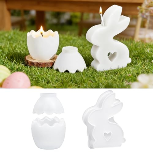 Silikonformen Gießformen Ostern,3 Stück Osterhase Osterei Silikonform,Silikonform Hase,Gießform Ostern Eier,Gießformen Silikon Hasen,Ostereier Gipsformen,for Gips Kerzen